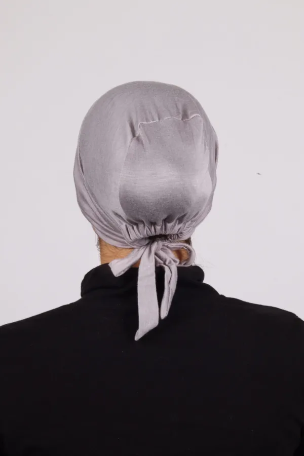 Light Grey Tieback Hijab Cap - Image 2