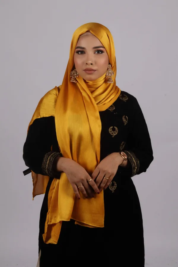 Gold Muna Satin Hijab - Image 2