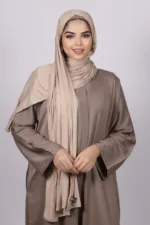 Almond Beige Classic Jersey Hijab - Image 2