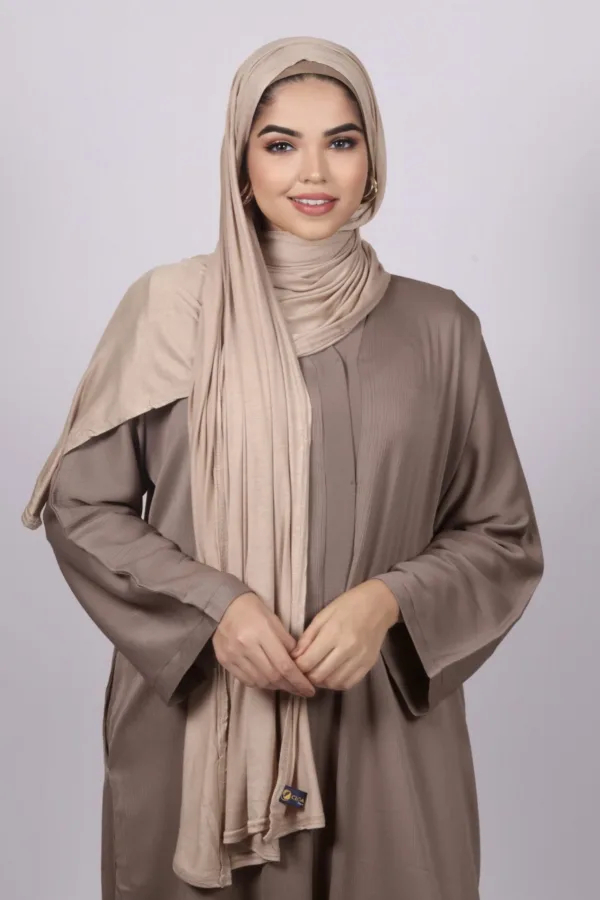 Almond Beige Classic Jersey Hijab - Image 2