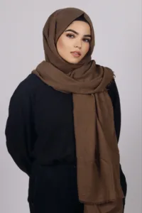 Coffee Premium Crinkled Cotton Hijab