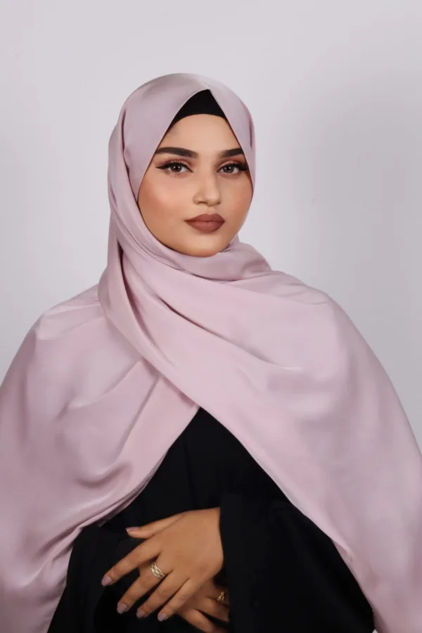 Gloss pink Medina Silk Hijab - Image 2