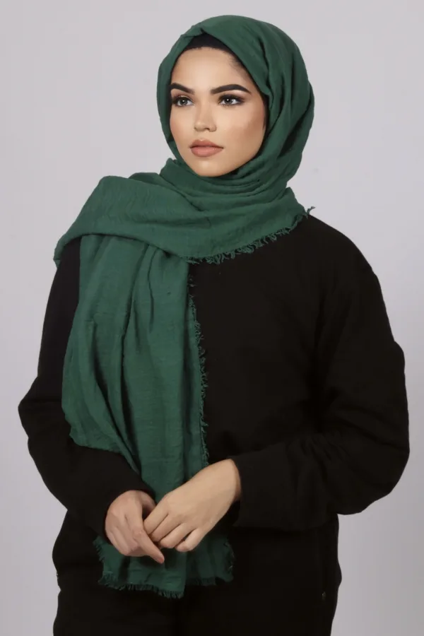 8BADB186-5526-4AE7-A2BD-7269C582133B.jpeg Forest Premium Crinkled Cotton Hijab - Image 1