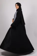 Ariana Full Umbrella Pleat Front Open with Black Diamond Trim - Midnight - Image 8