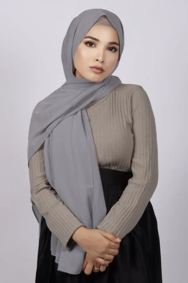 Silver Fox Premium Chiffon Hijab - Image 2