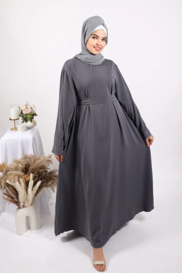 90BC2CDA-FEC0-4BC0-A885-0D70A02B4568.jpeg Eve Classic Abaya Dress - Grey - Image 1