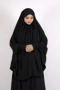 Duaa Easy Wear Prayer Namaz Makhna - Black