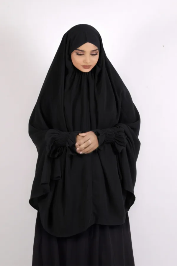 Duaa Easy Wear Prayer Namaz Makhna - Black - Image 1