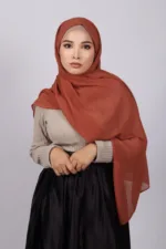 Rust Premium Chiffon Hijab - Image 2