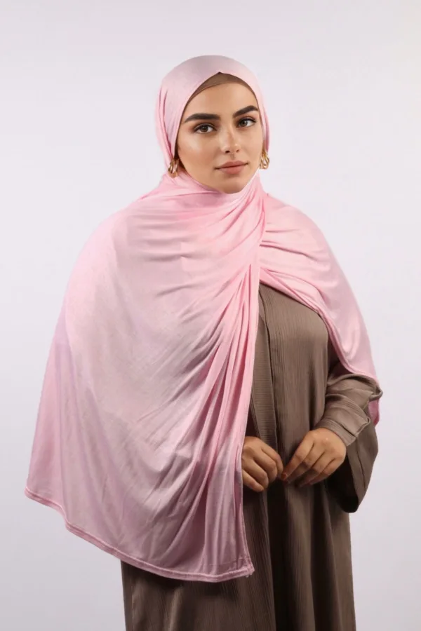 Baby Pink Classic Jersey Hijab - Image 3