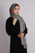 Seal Grey Shimmer Chiffon Hijab - Image 2