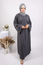Eve Classic Abaya Dress - Grey - Image 5