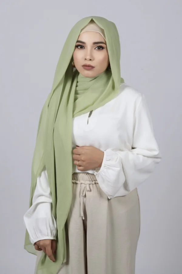 Pistachio Premium Chiffon Hijab - Image 2