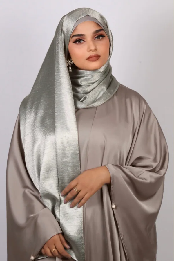 Sea Spring Marble Satin Hijab - Image 2