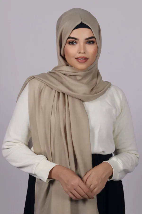 Vintage Beige Modal Hijab - Image 3