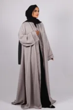 Ariana Full Umbrella Pleat Front Open with Black Diamond Trim - Sandstone