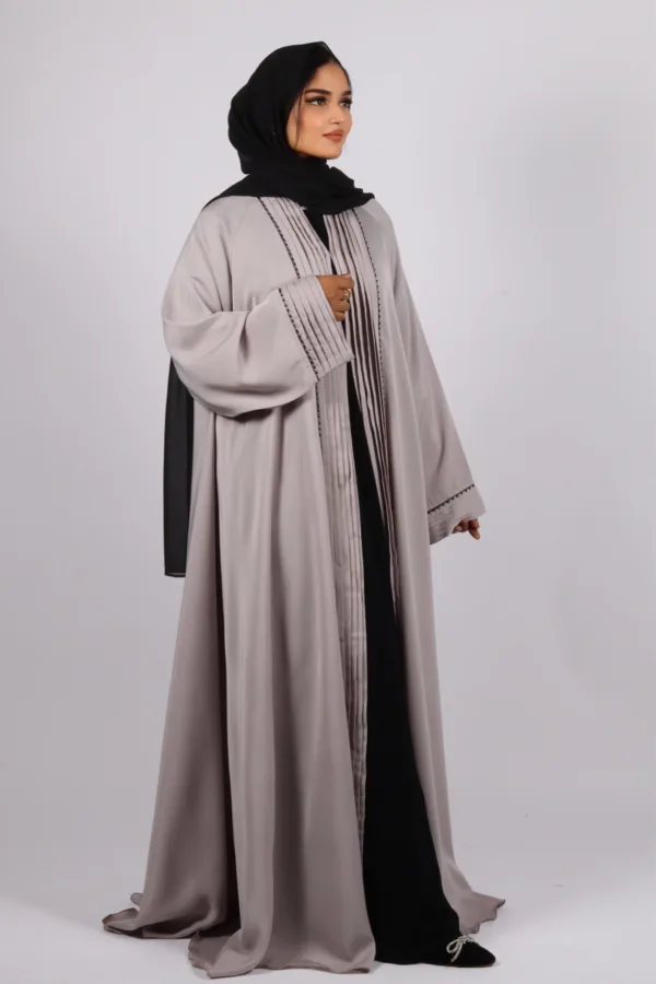 97D7CB47-7623-4D55-AEC3-98C25057AA3E.jpeg Ariana Full Umbrella Pleat Front Open with Black Diamond Trim - Sandstone - Image 1