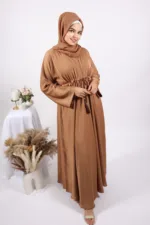 Amaira Flared Emirati Abaya - Tan - Image 3