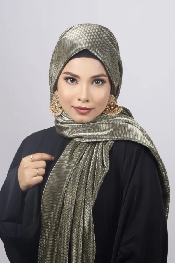 Starlight Metallic Ribbed Hijab - Image 3