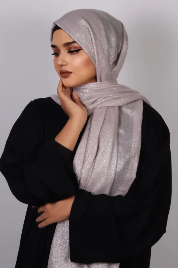 Morganite Premium Zari Hijab - Image 1
