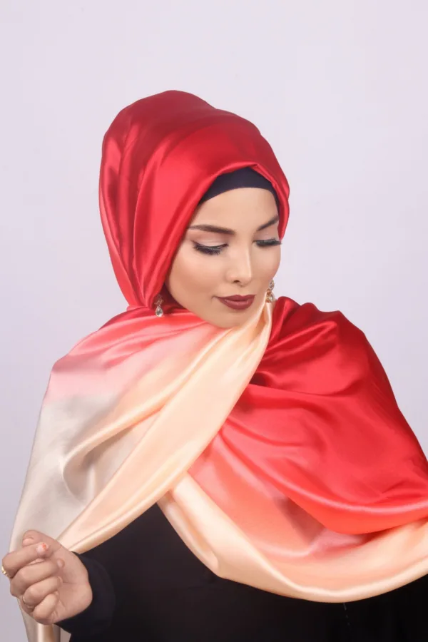 Grenadine Ombre Silk Hijab - Image 1