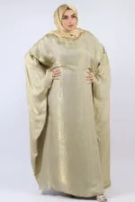 Moroccan Kaftan Organza Abaya - Cosmic Gold - Image 6