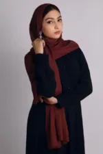 Bronze Brown Shimmer Chiffon Hijab - Image 3