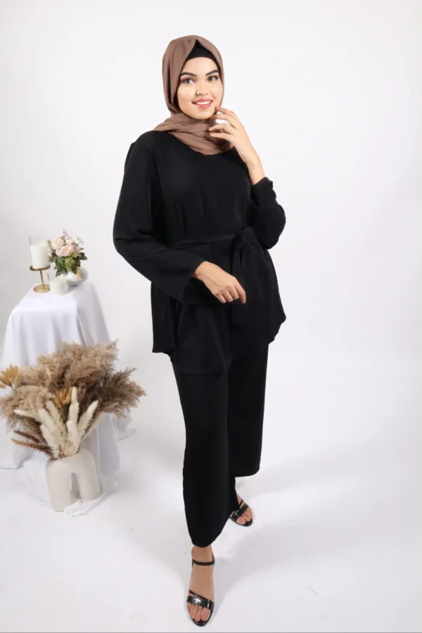 Valerie Premium 2-piece Co-Ords Set Modest Wear - Black - Image 3