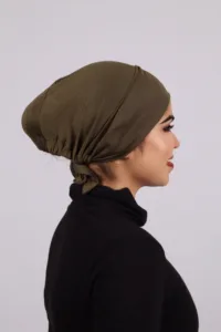 Olive Tieback Hijab Cap