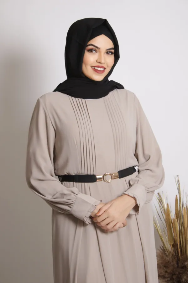 Leah Modest Wear Abaya / Dress - Beige - Image 2