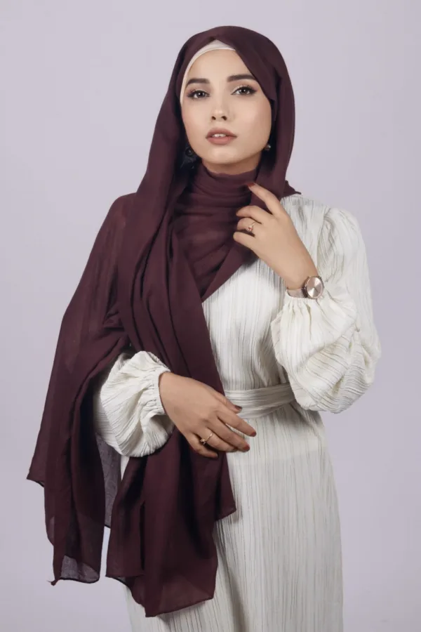 Wine Classic Cotton Hijab - Image 1