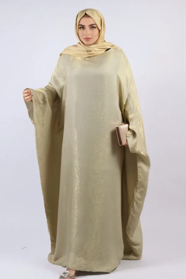 Moroccan Kaftan Organza Abaya - Cosmic Gold - Image 2
