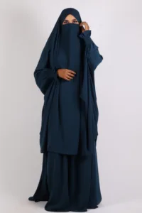 Ehram Firdaus Jilbab 2-Piece Set with In-Built Niqab - Teal