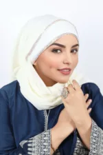 Cream Crystal Hijab - Image 3