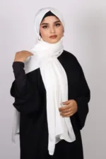 White Forest Medina Silk Hijab - Image 3