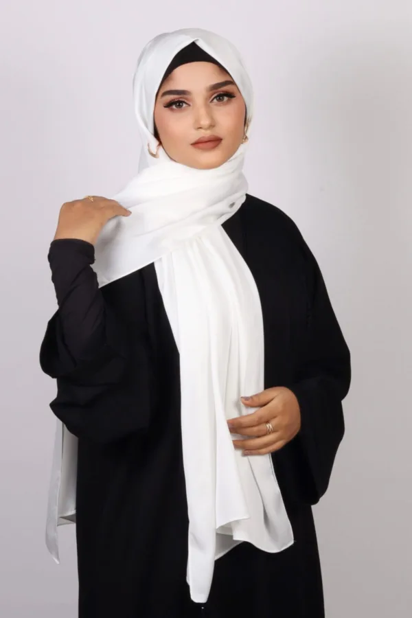 White Forest Medina Silk Hijab - Image 3
