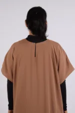 Inner Layering Half-Sleeve Dress / Slip – Nude Beige - Image 3