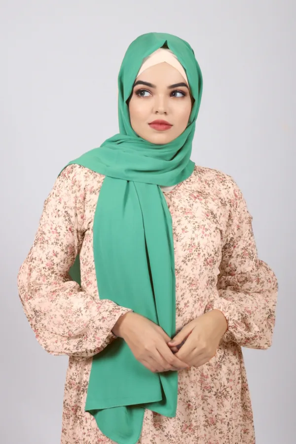 Cyan Green Bubble Chiffon Hijab - Image 2