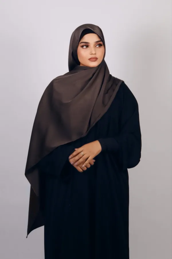 Deep Trouffle  Medina Silk Hijab - Image 3
