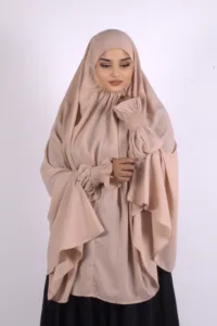 Duaa Easy Wear Prayer Namaz Makhna - Beige