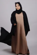 Zara Everyday Zoom Abaya Front Open with pocket - Black - Image 2