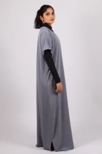 Inner Layering Half-Sleeve Dress / Slip – Grey