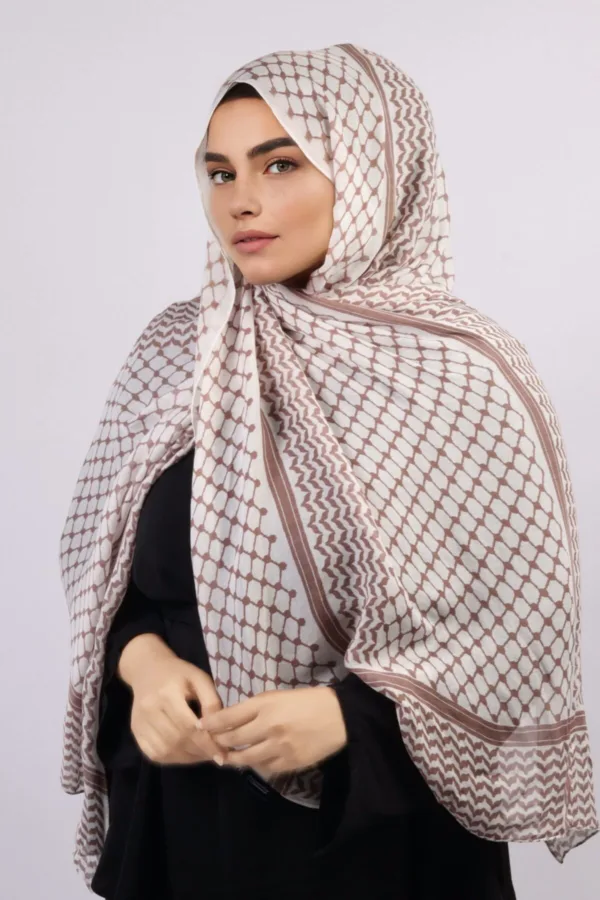 Old Rose Modal Keffiyeh Hijab - Image 4