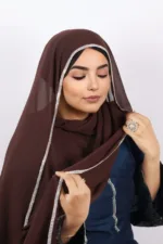 Brown crystal Hijab - Image 2