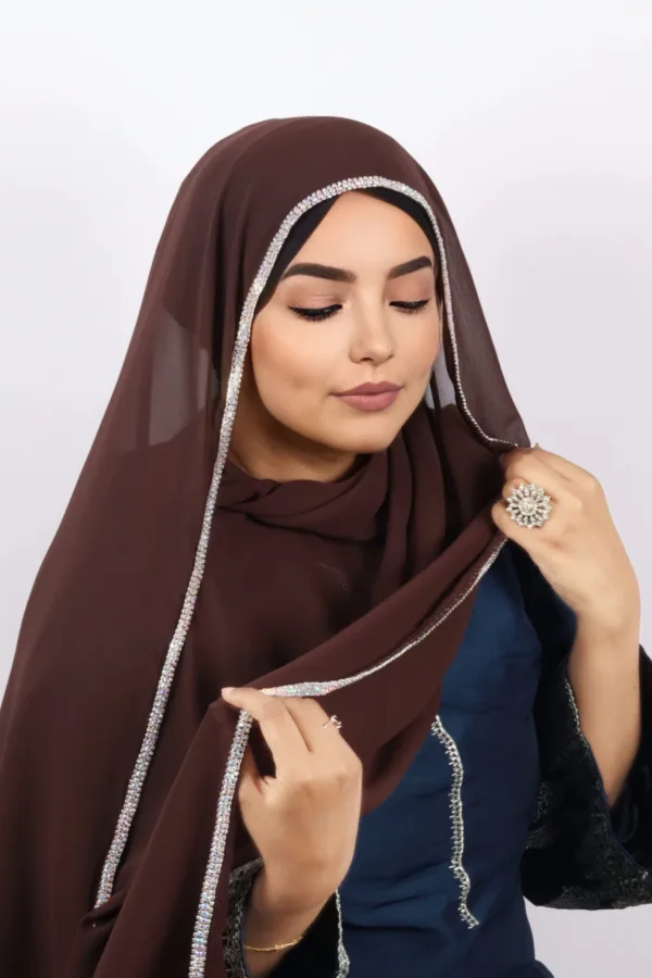 Brown crystal Hijab - Image 2