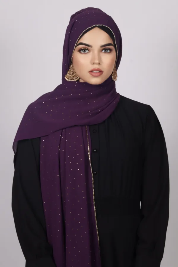 B2738B03-B4A8-4941-BFB9-CBFA2652161D-1.jpeg Zehra Rhinestone Georgette Hijab - Image 1