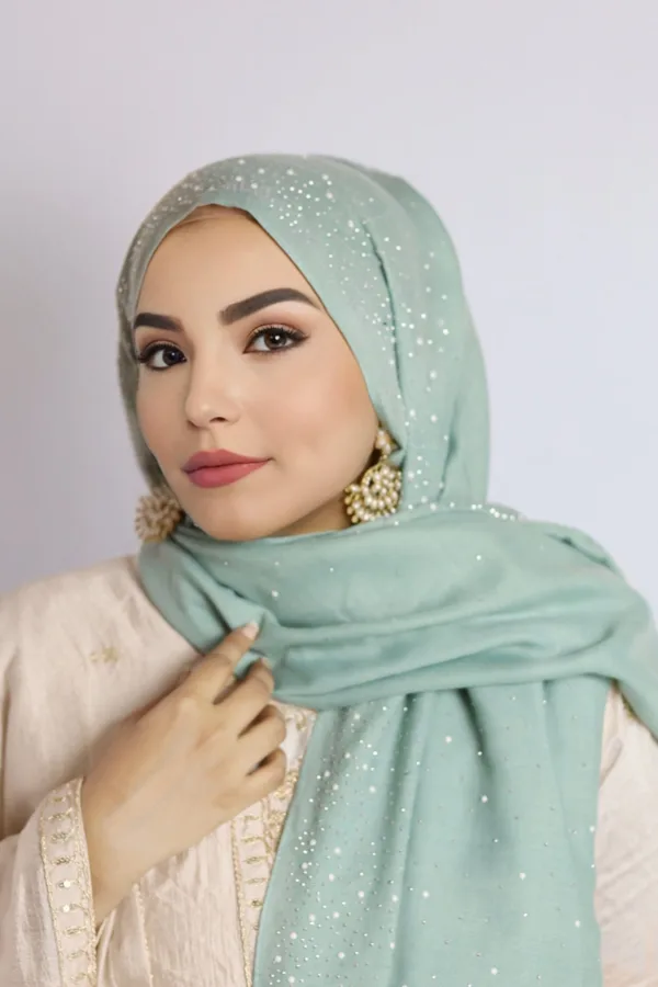 Mint Muse Cotton Stone Drop Hijab - Image 3