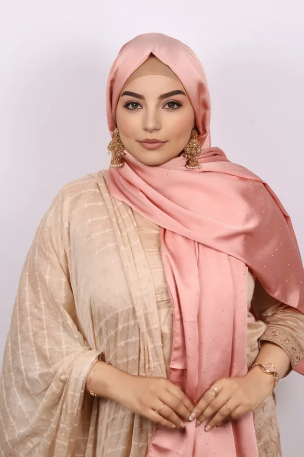 Lotus Rhinestone Silk Hijab - Image 2