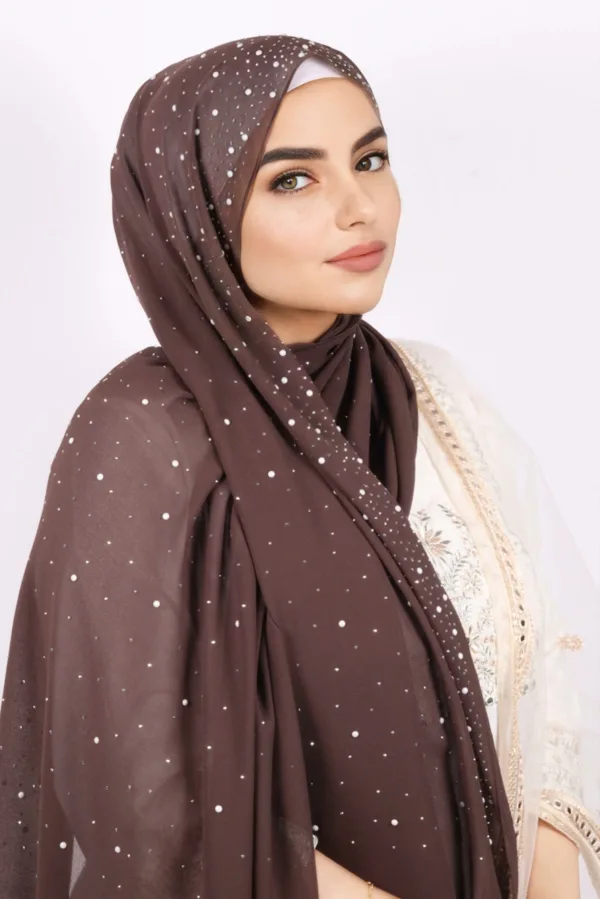 Walnut Moon Drop Chiffon Hijab - Image 1