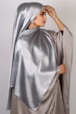 Arctic Sand Marble Satin Hijab - Image 2